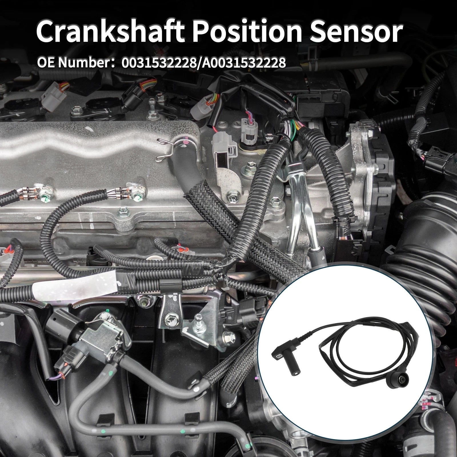 Crankshaft Position Sensor for Mercedes-Benz S600 (1993–1998) No. 0031532228