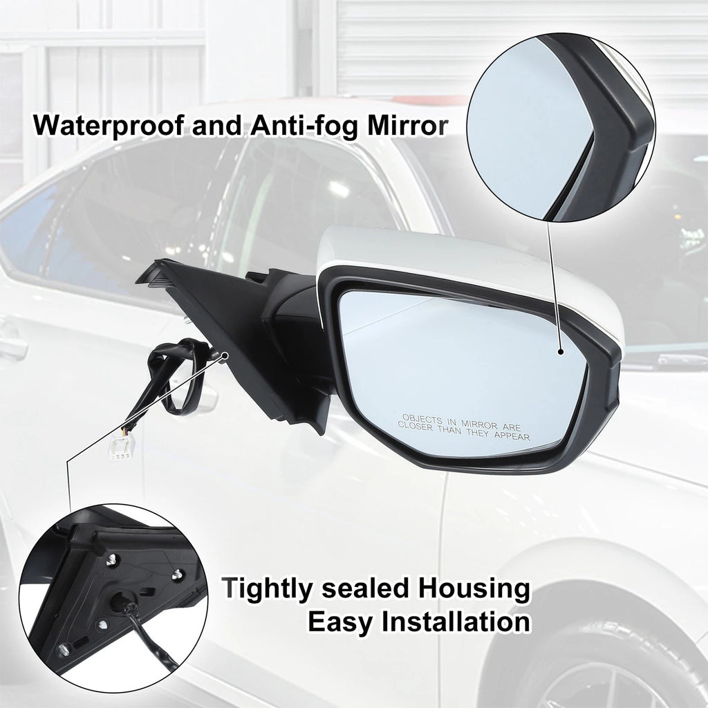 3 Pin Right Side Door Mirror Assembly for Honda Civic (2016–2021)
