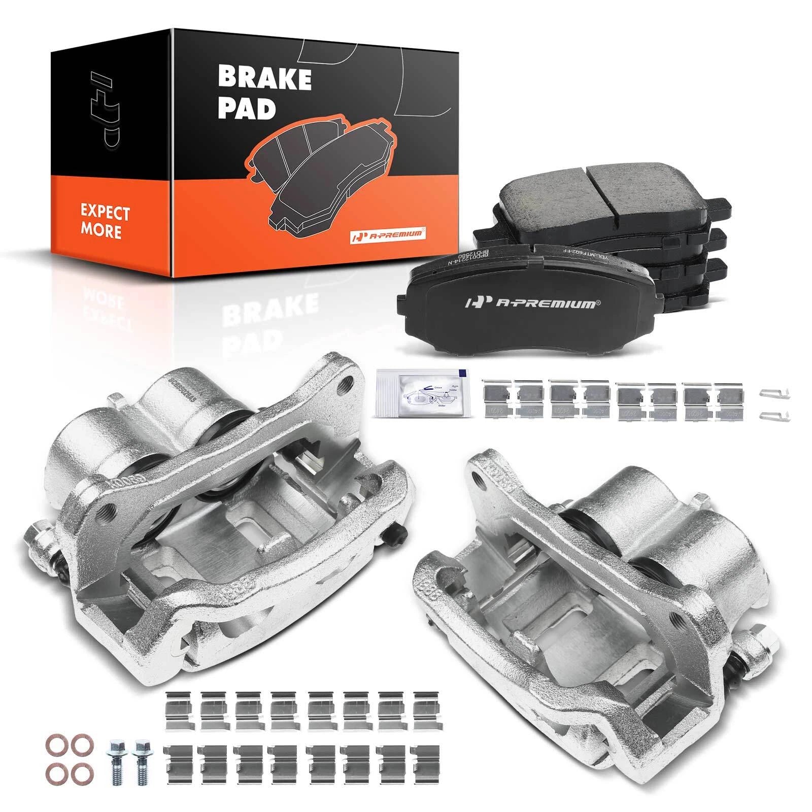 Set of 6 Front Brake Calipers & Pads for Ford Edge Mazda CX-9 Lincoln MKX