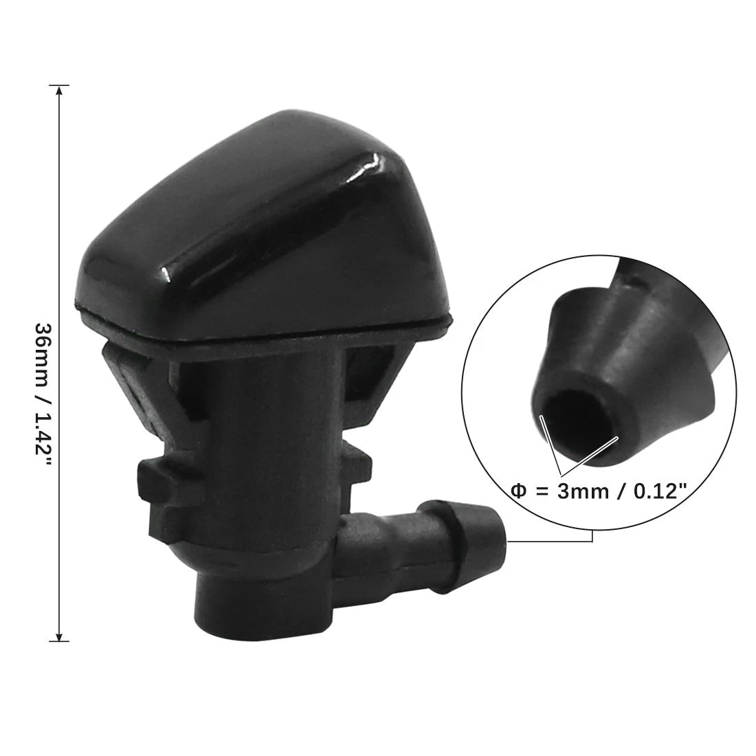2X Black ABS Windshield Cleaning Nozzles for Ford Escape 