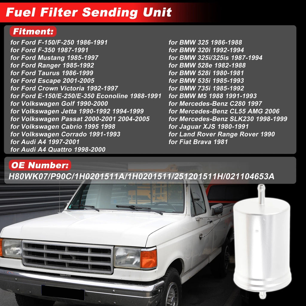 Fuel Filter Assembly for Ford F-150/F-250 (1986–1991) No.H80WK07/P90C