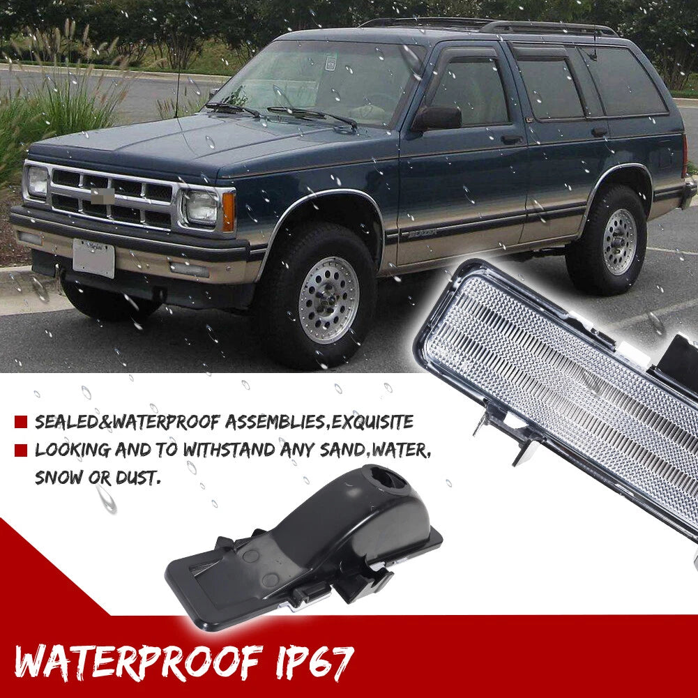 Clear Front Bumper Parking Signal Lights for Chevy S-10 / GMC S-15 (1983–1993)