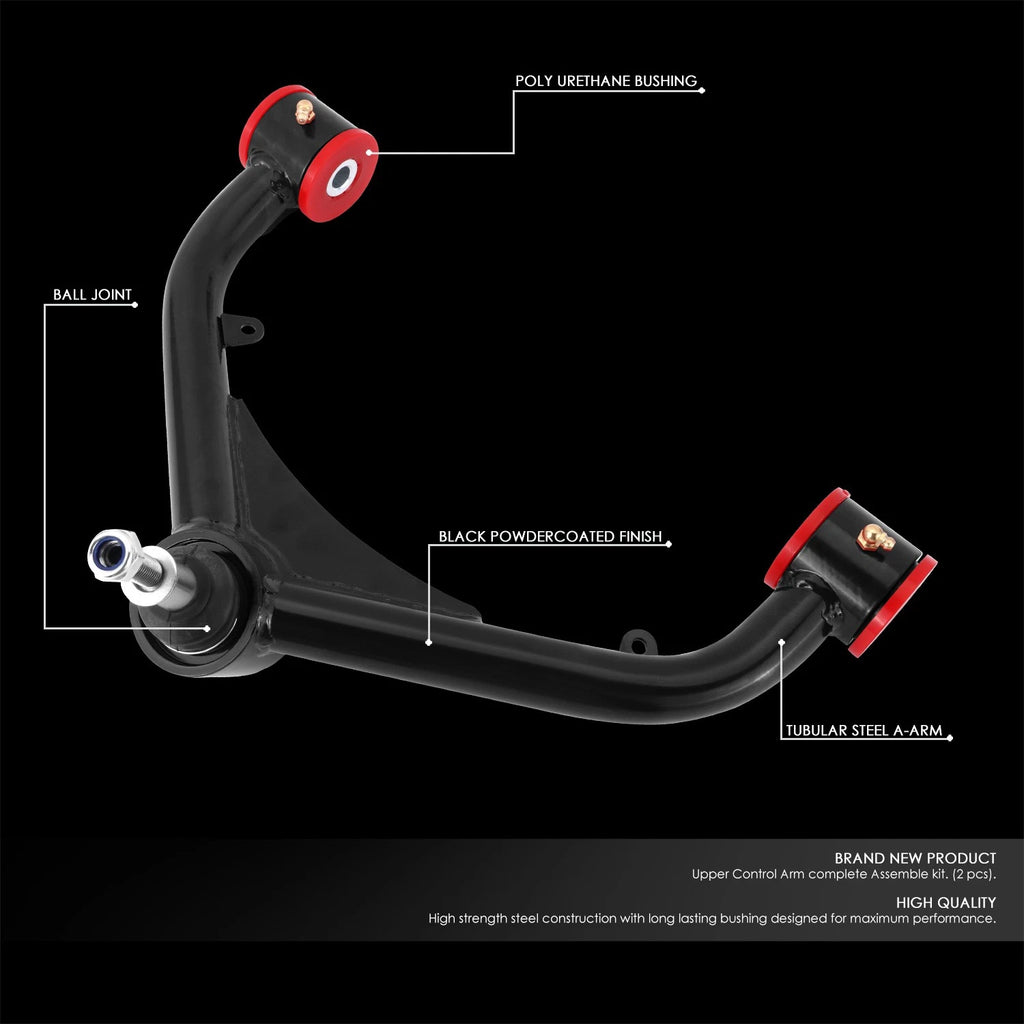J2 Black Front Upper Control Arms for Chevrolet Silverado 1500 GMC Sierra (1999–2013)