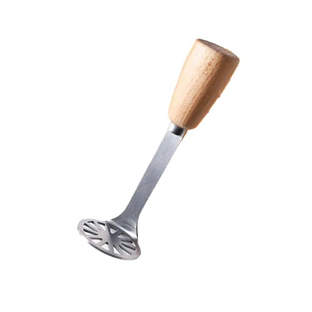 Wooden Handle Masher for Stainless Steel Tool (Ergonomic, Rust Resistant)