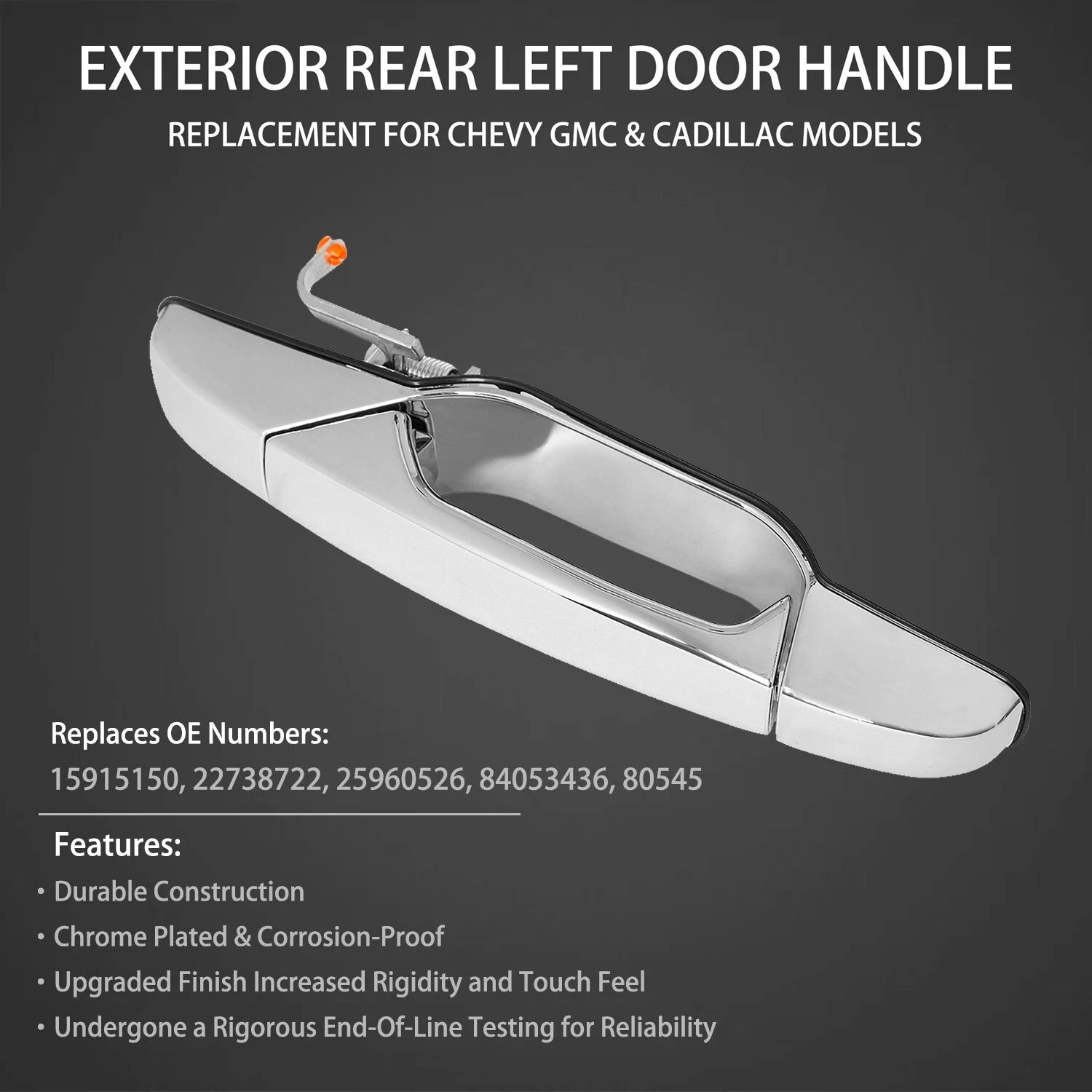 Chrome Door Handle Front Right for Chevy Silverado GMC Sierra (2007–2013)
