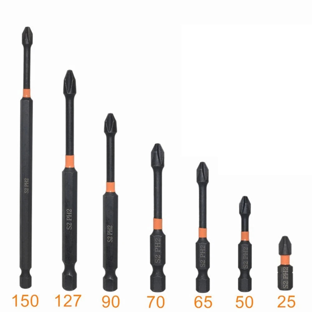 Screwdriver Bit PH2 for Electric Screwdrivers (Alloy Steel, Black)