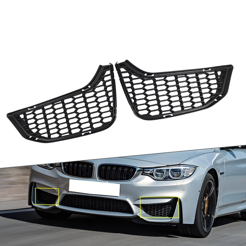 Set of 2 Front Bumper Fog Light Grilles for BMW M3 M4 F80 F82 F83 (2012–2018)