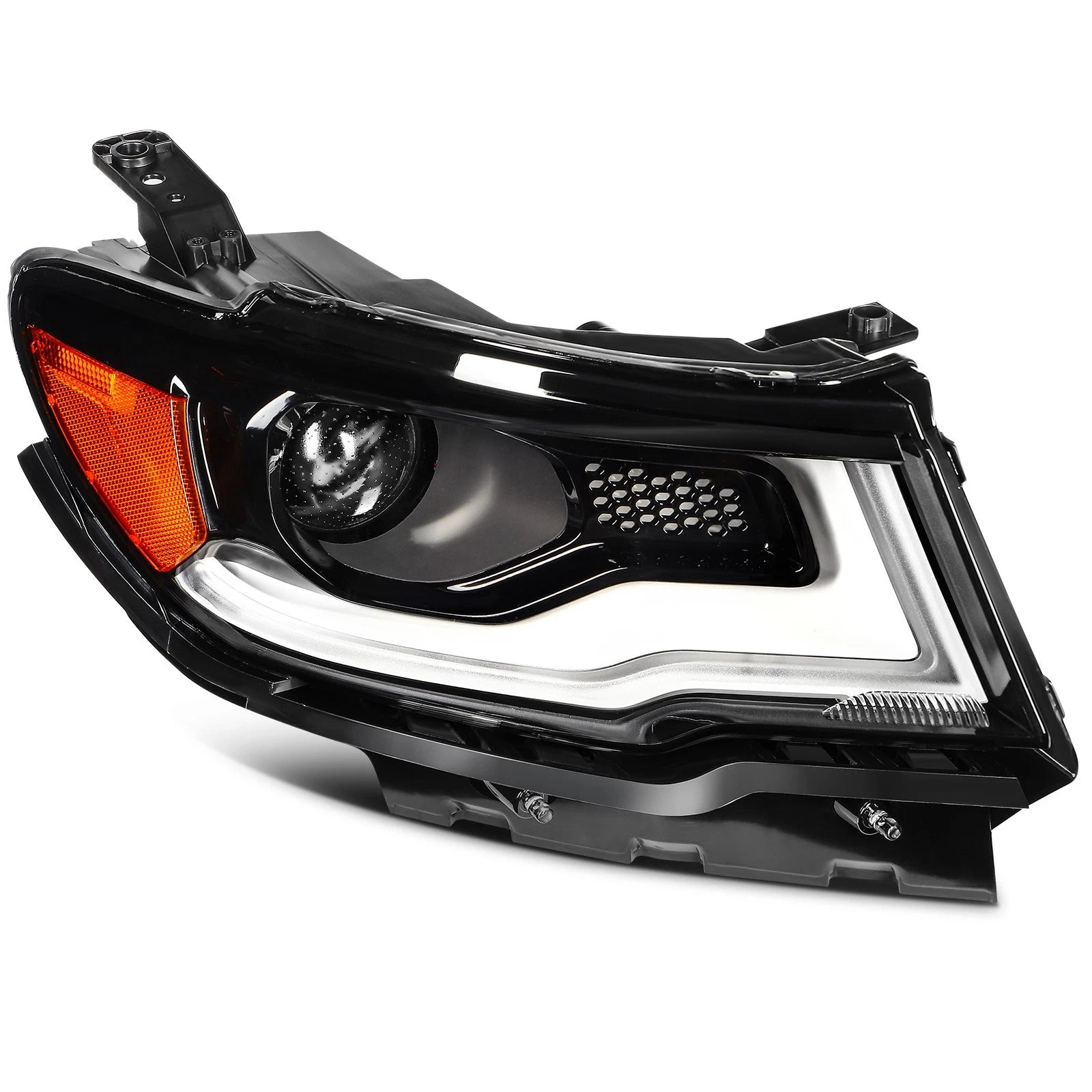 HID/Xenon LED DRL Projector Headlight Assembly Pair for Jeep Compass (2017–2021)
