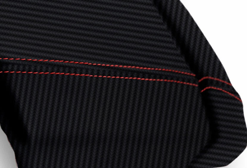 Console Lid Armrest Cover for Toyota 4Runner (2003–2009) Carbon Fiber Red Stitch