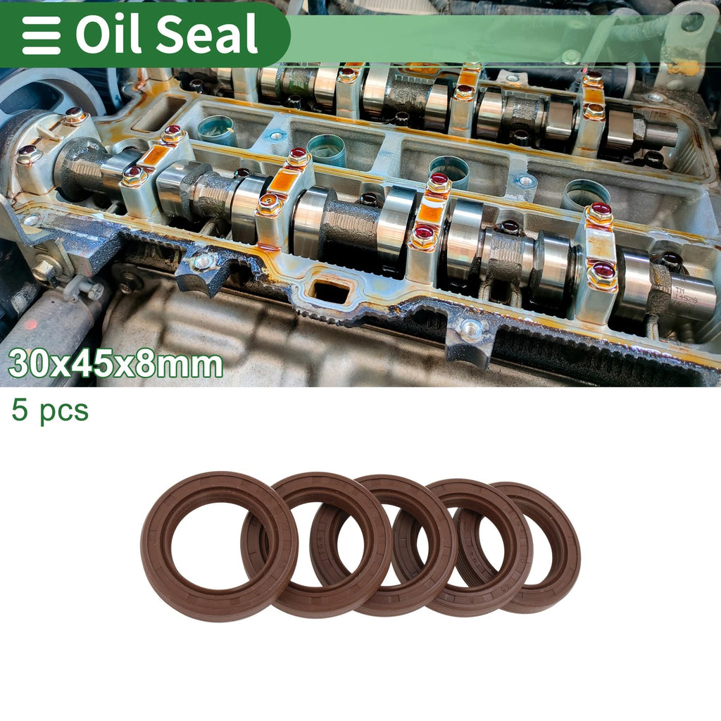 Oil Seal FKM Rubber 30x45x8mm for Various Models (5 Pcs)