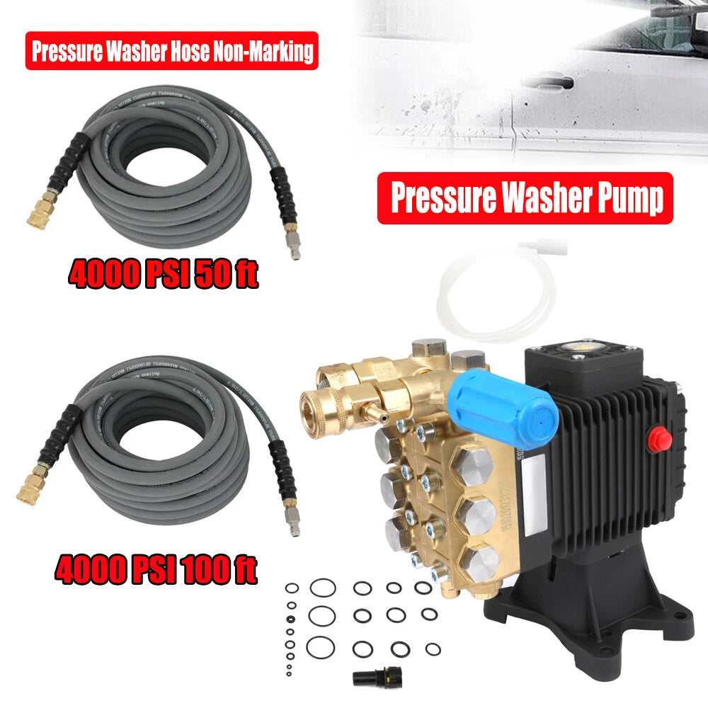Pressure Washer Pump & 50 ft / 100 ft Hose for Pressure Washer