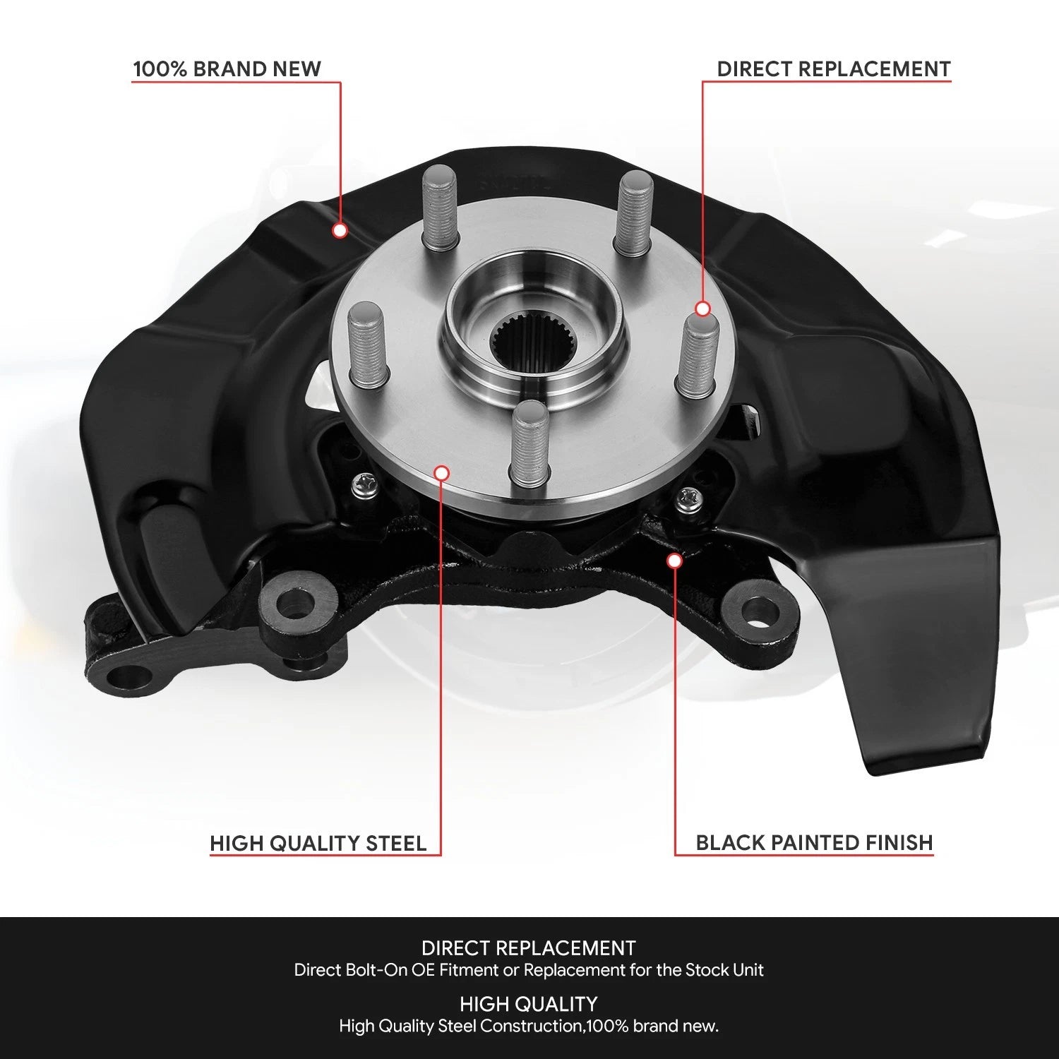 Front Left Loaded Wheel Bearing Knuckle for Toyota Highlander (2004–2007)