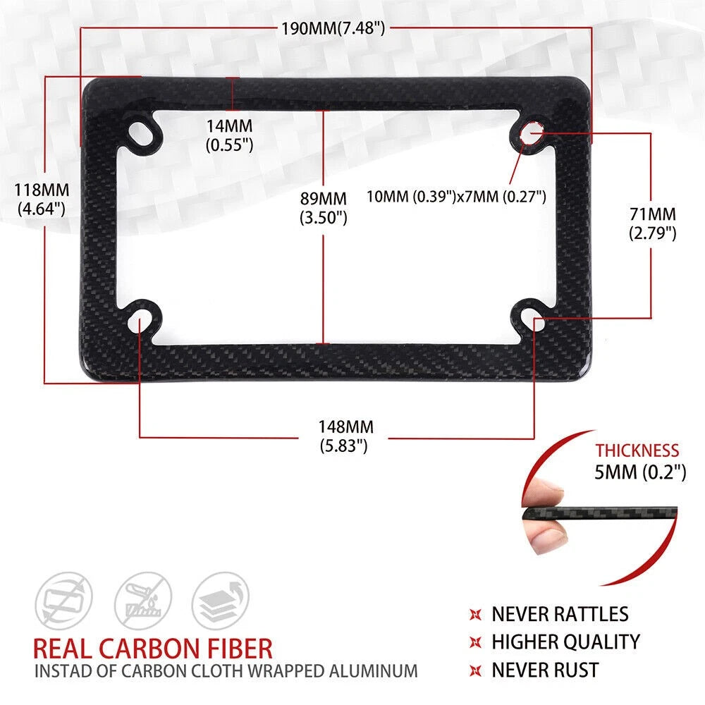 Carbon Fiber Motorcycle License Plate Frame Holder for USA Models