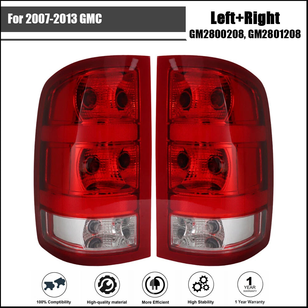 Tail Light Assembly for GMC (2007–2013) Pair Set Right + Left Halogen