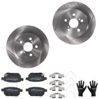 Rear Brake Rotors and Pads Kit for Lexus CT200h (2011–2017) / Toyota Prius (2010–2022)