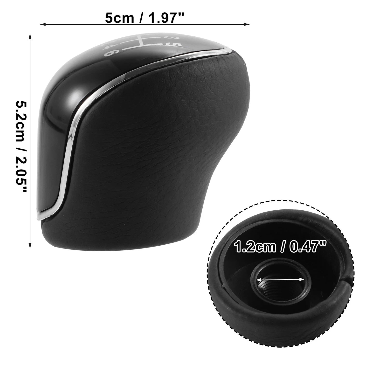 6 Speed Manual Shift Knob for Ford Mondeo MK3 (2000–2007) - Black Faux Leather