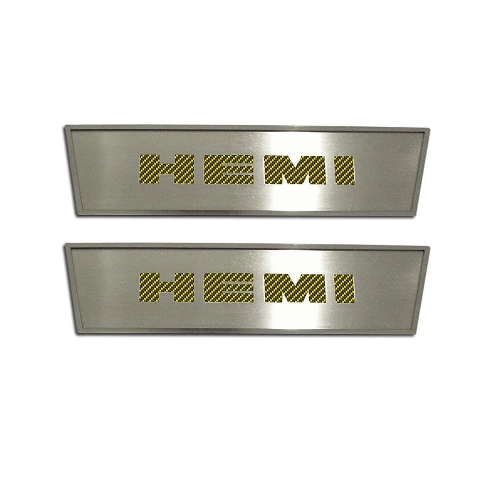 Stainless Door Badges with HEMI Inlay for Dodge Challenger (2008–2014)