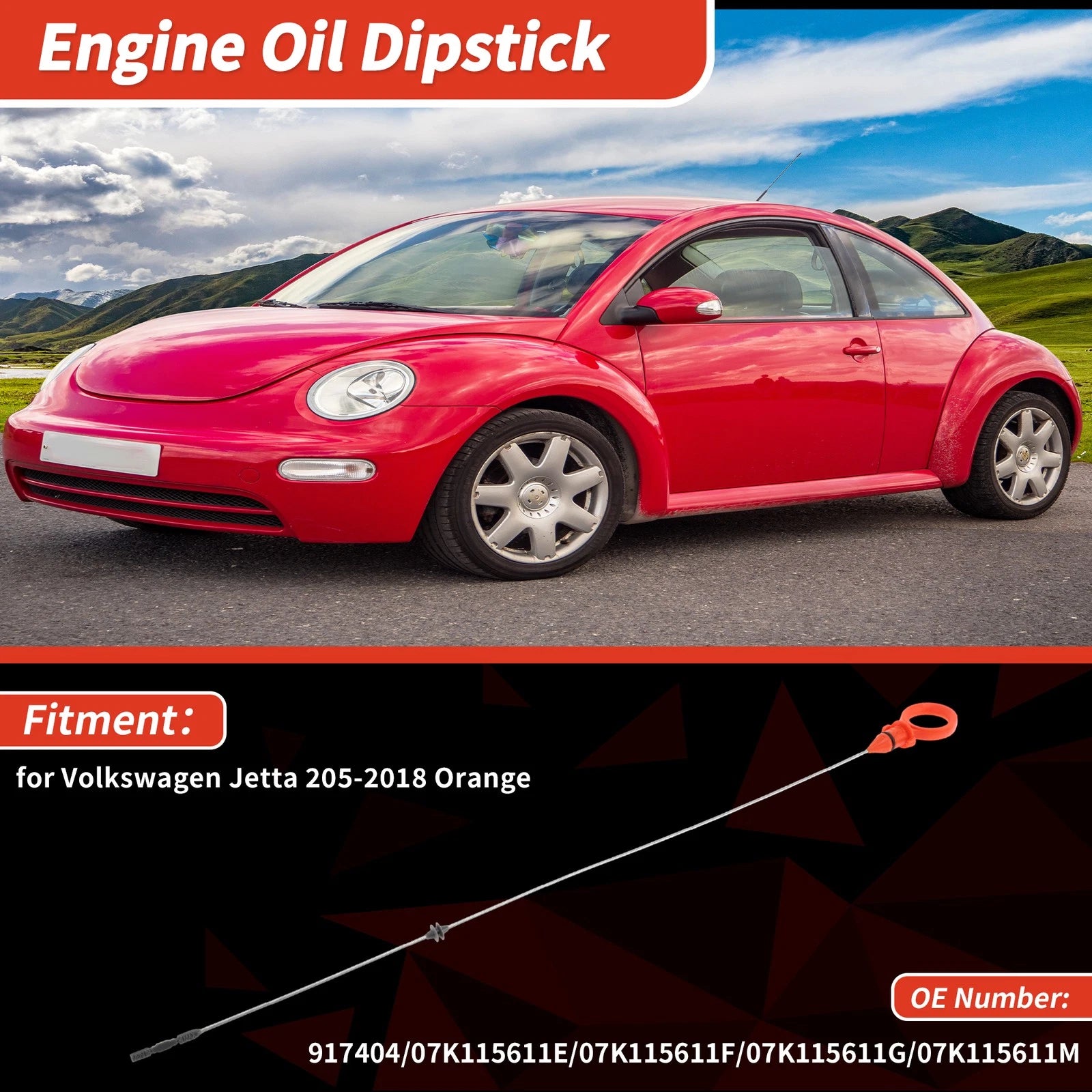 Oil Dipstick No. 917404 for Volkswagen Jetta (2015–2018) Orange