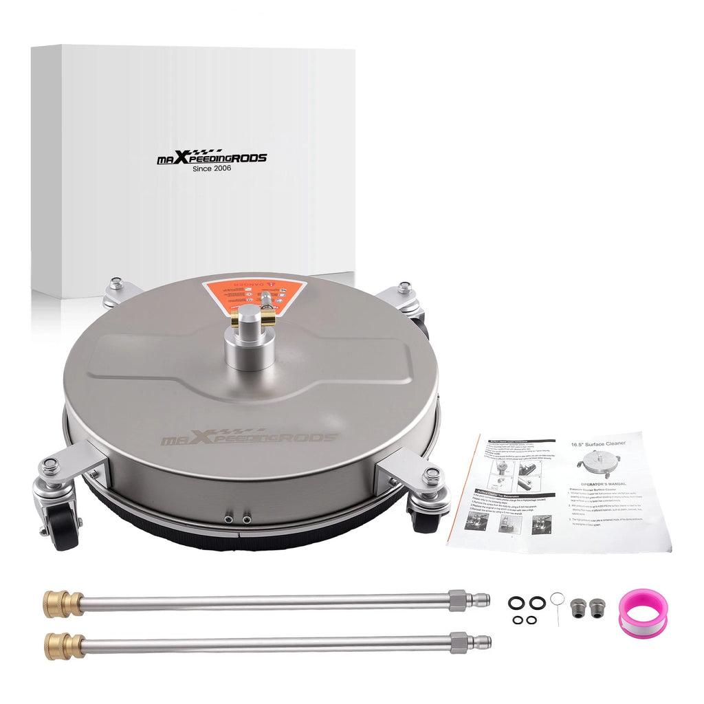 16.5in Pressure Washer Surface Cleaner Kit for 4200 PSI (4 Wheels, Rods)