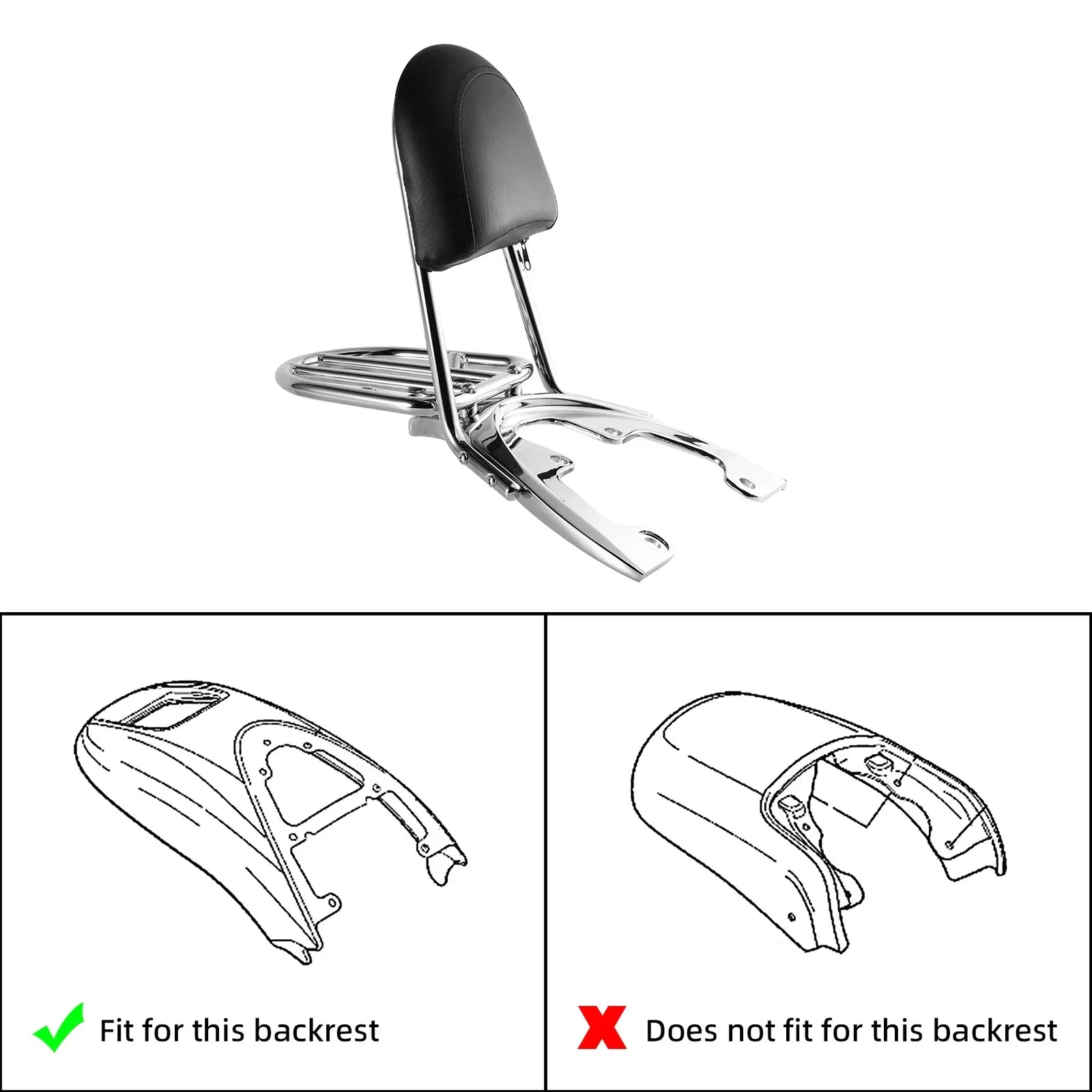 Sissy Bar Backrest Rack Baseplate for Harley VRSCAW VRSCDX VRSCX (2007-2011)