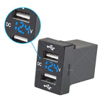 Dual USB Charger + Volt Meter for Toyota Hilux Prado Corolla (12V, 4.2A)