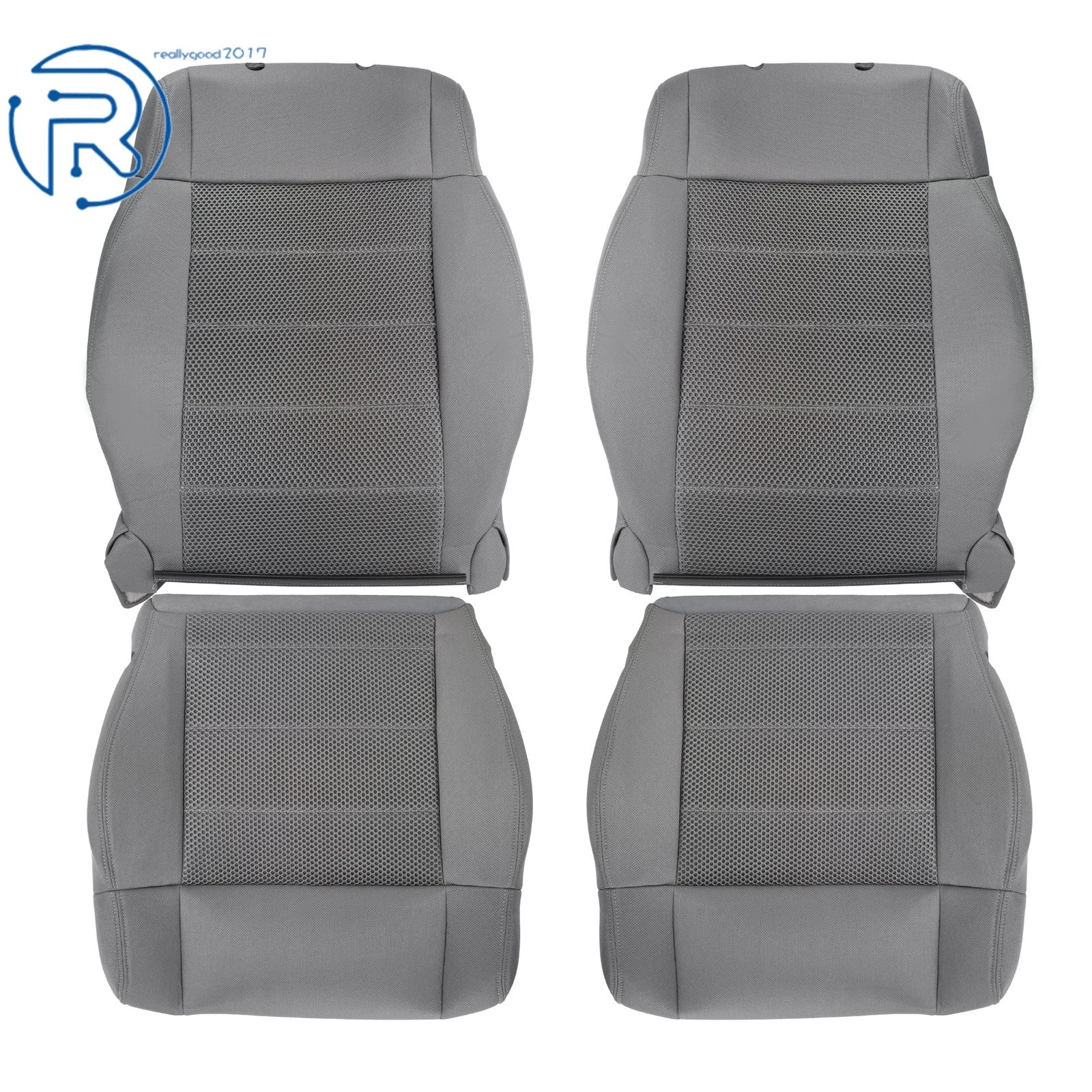 Set of 2 Gray Seat Covers for Jeep Wrangler (2007-2012)