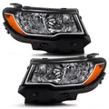Halogen Headlight Set for Jeep Compass (2017–2021) w/ Bulbs Left+Right