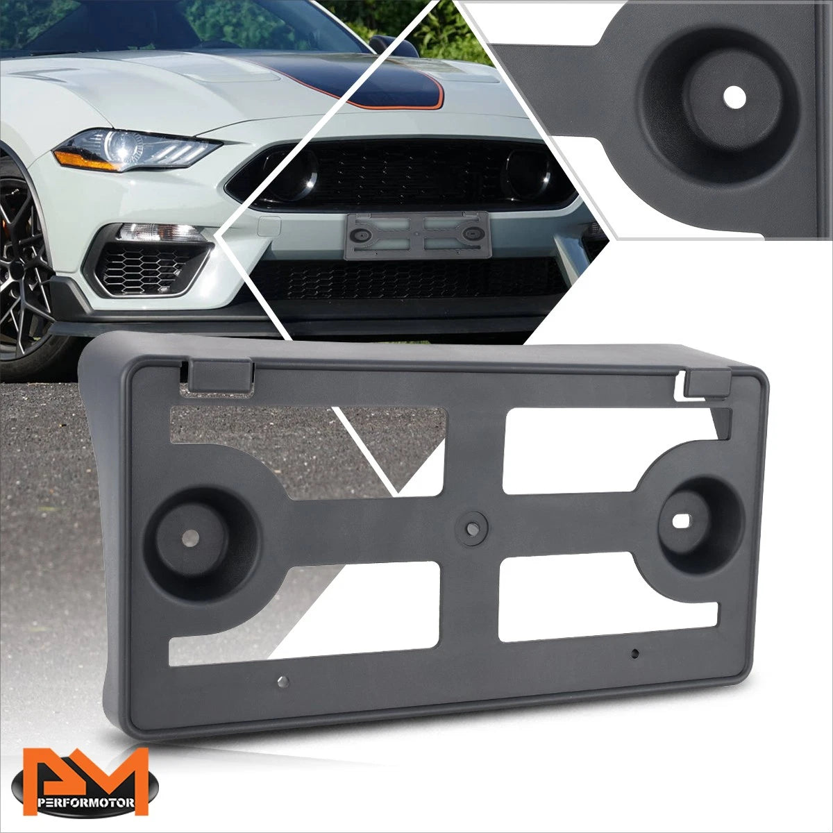Front Bumper License Plate Tag Mounting Bracket for Ford Mustang (2018–2021)