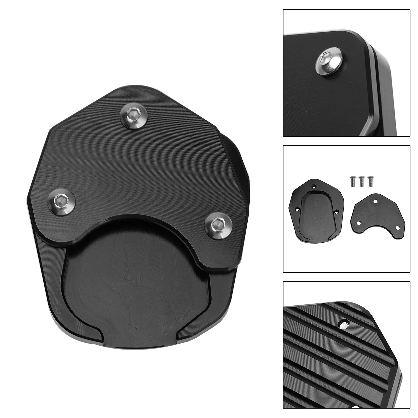 Kickstand Enlarger Plate Pad for Tiger Sport 660 (2022–2025) Black