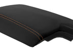 Leather Console Lid Armrest Cover for Subaru Crosstrek (2018–2020) Orange Stitch