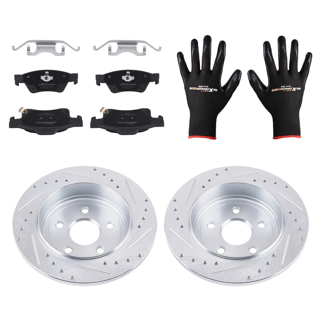 Rear L&R Brake Rotors and Ceramic Pads Kit for Dodge Durango (2011–2020)