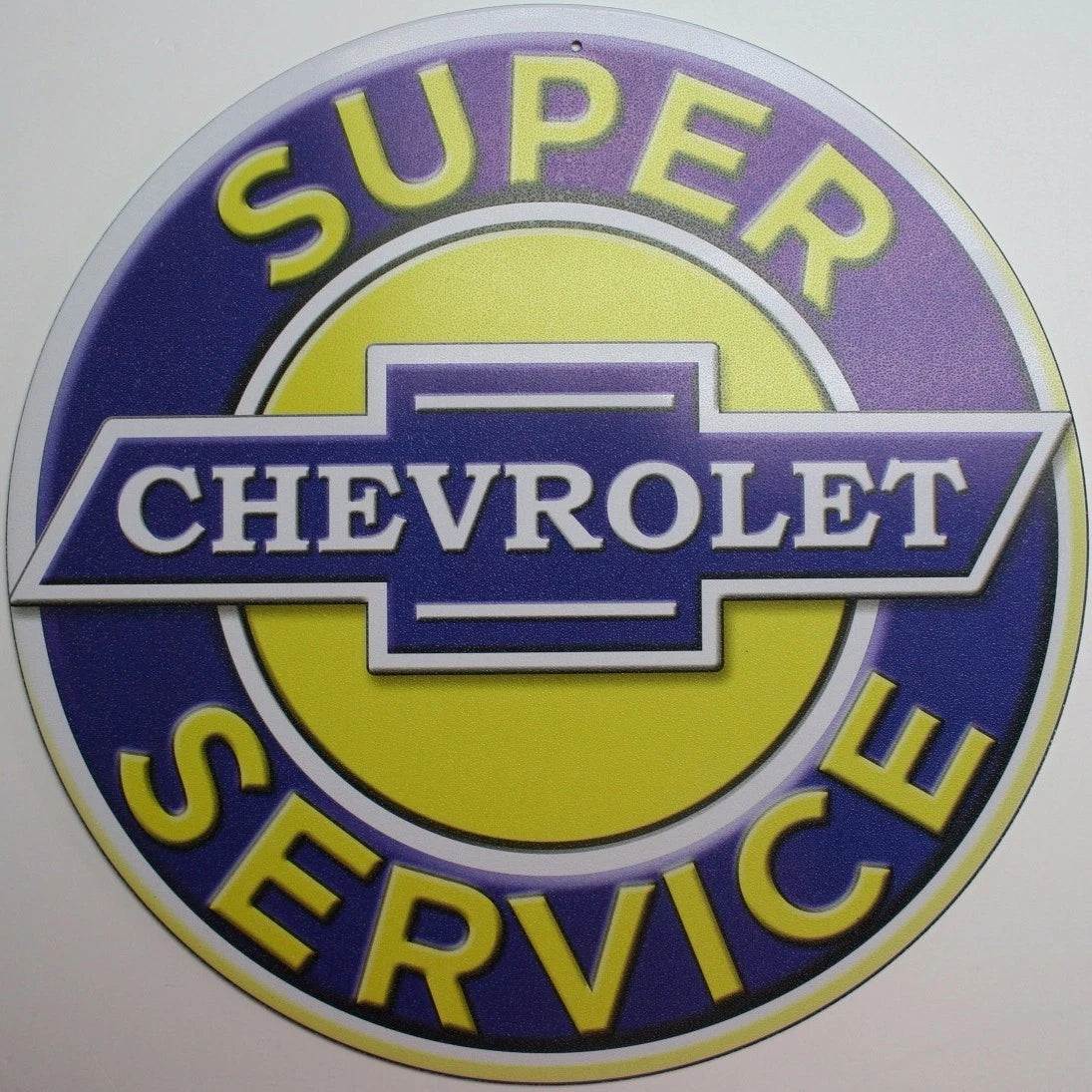 Chevrolet Super Service 12" Round Sign for Chevrolet (Vintage Replica)