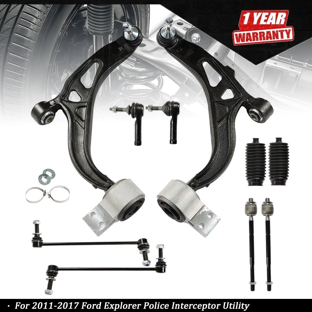 Set of 10 Suspension Control Arms Tie Rod End Links for Ford Explorer (2011–2017)