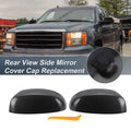 Set of 2 Rearview Mirror Cover Caps Black Carbon Fiber for Chevrolet Avalanche (2002–2013)