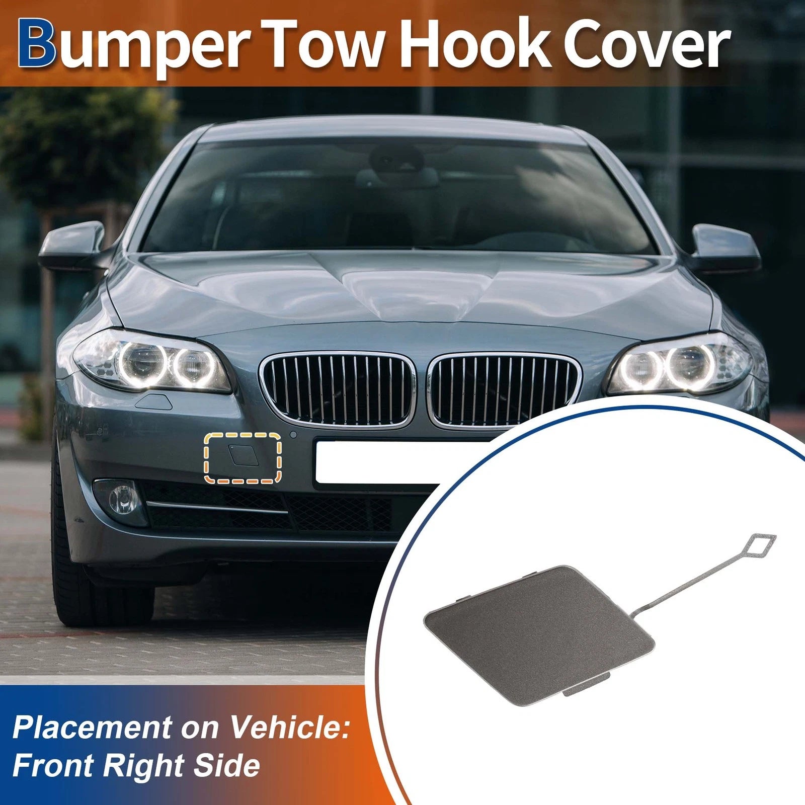Tow Hook Cover Cap for BMW (2011–2017) No. 51117332682 Bronze Metallic