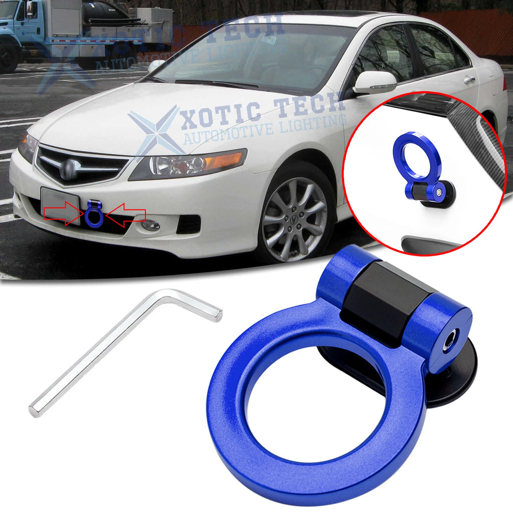 JDM Blue Racing Track Plastic Tape Tow Hook Ring for Acura TSX (2010–2014)