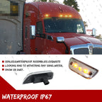 5pc Clear Lens Chrome Amber LED Roof Clearance Marker Lights for Kenworth T680 (2017–2023)