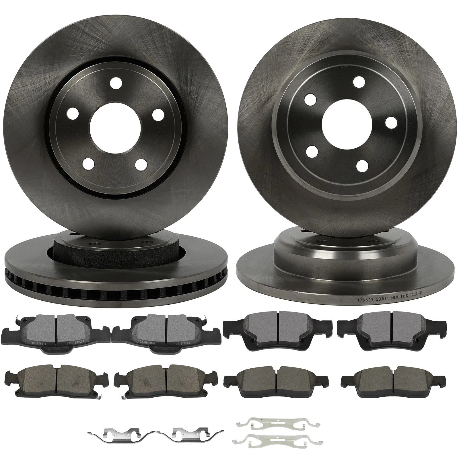 Front Rear Rotors & Pads for Dodge Durango (2011–2020) 330mm Diameter