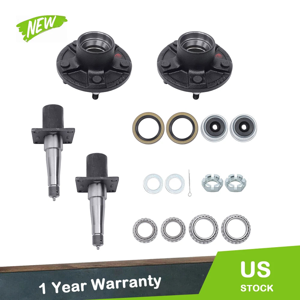 2-Pack 5-Lug Wheel Hub Kit for 8.25" x 2" Round Flanged #84 Spindle
