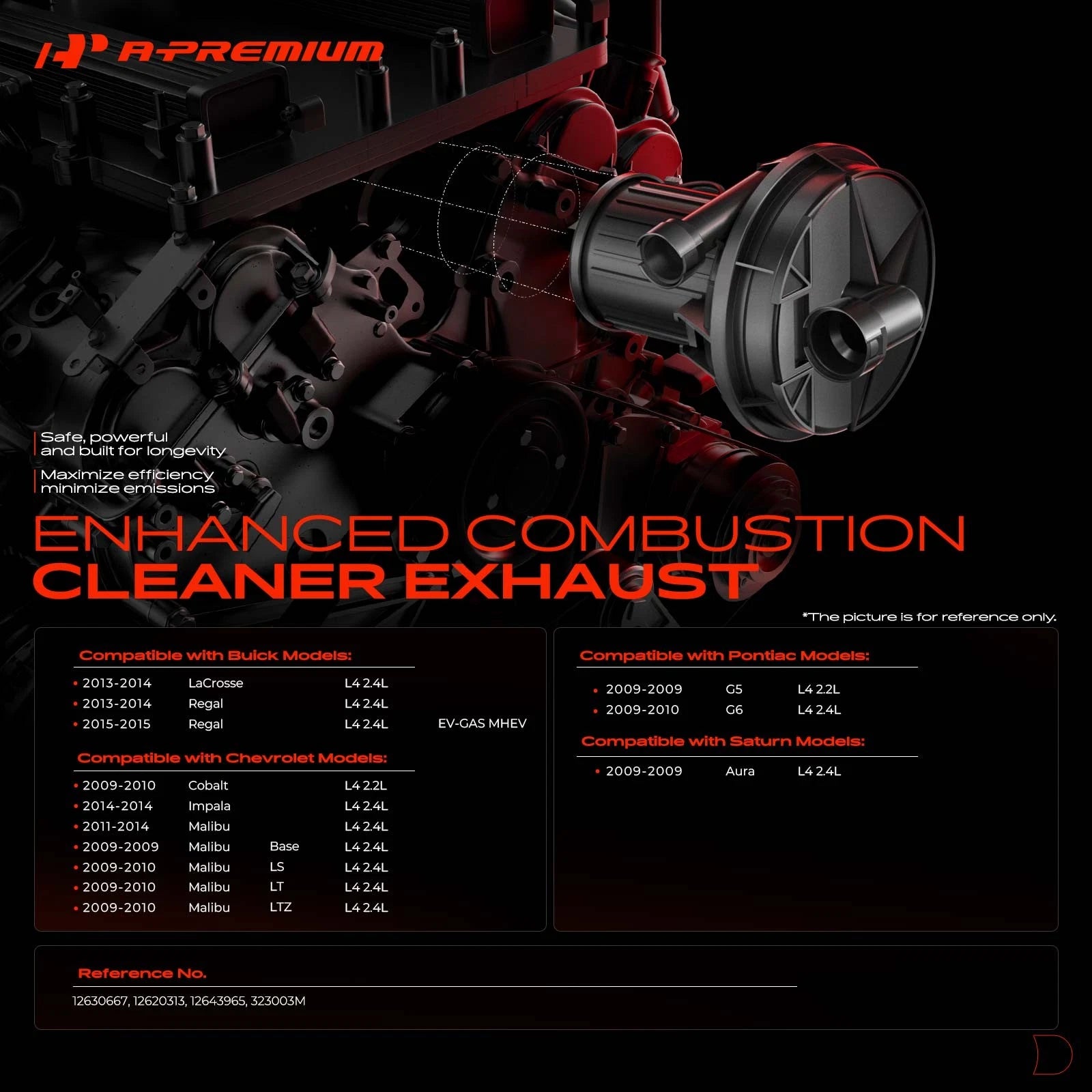 Secondary Air Injection Pump for Chevy Malibu, Impala, Buick LaCrosse (2008–2012)