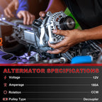 Alternator with Decoupler Pulley for Volvo S60 S80 V60 V70 XC60 XC70 (180A, 12V)