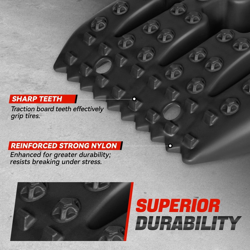 2X Black 41" Recovery Traction Tracks Boards for Off-Road Vehicles