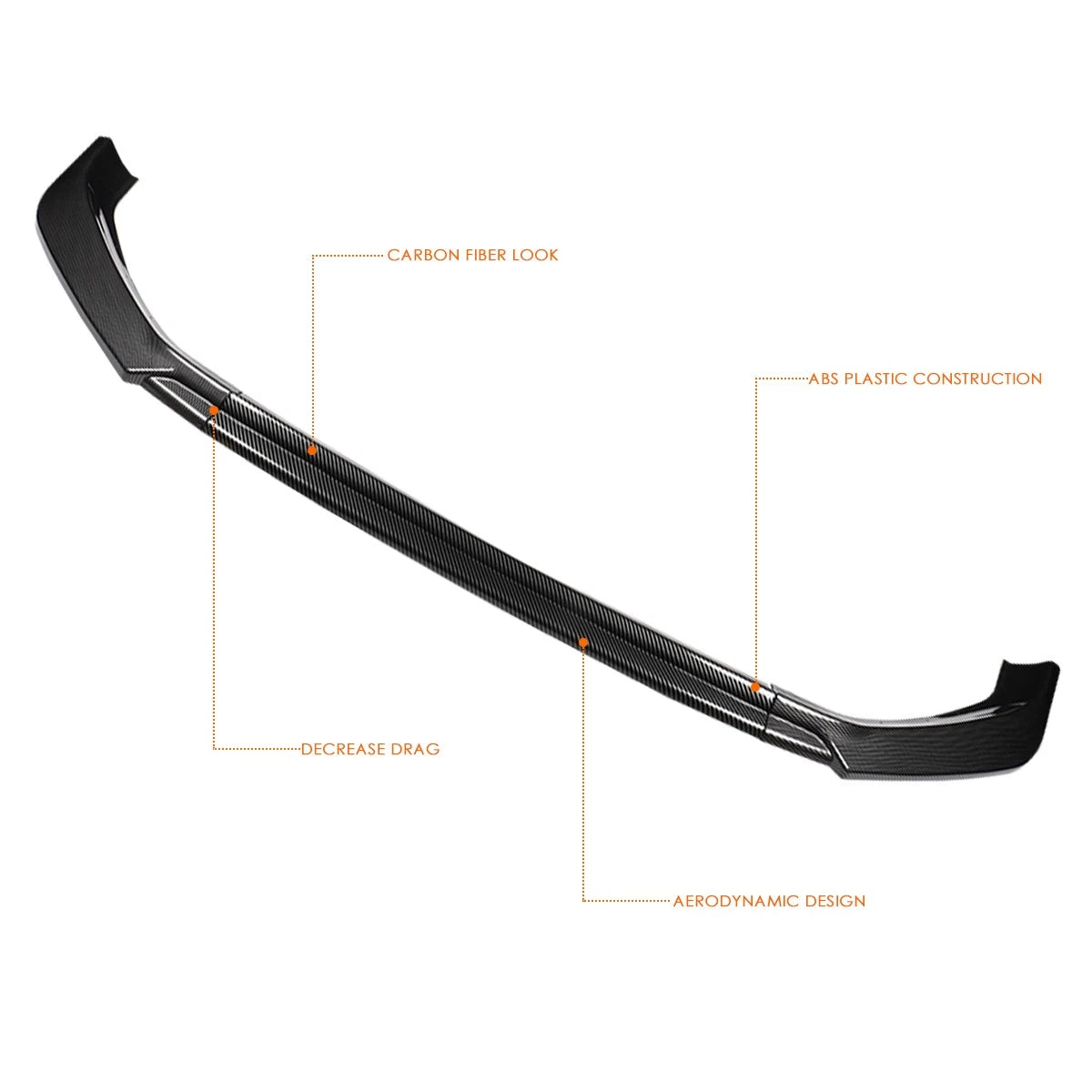 Carbon Style Front Bumper Splitter Lip for VW Golf MK7.5 (2018–2021)