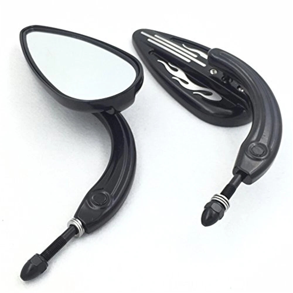 Black Skull Mirrors for Harley Dyna, Wide Glide, Fat Boy (2000–2023)