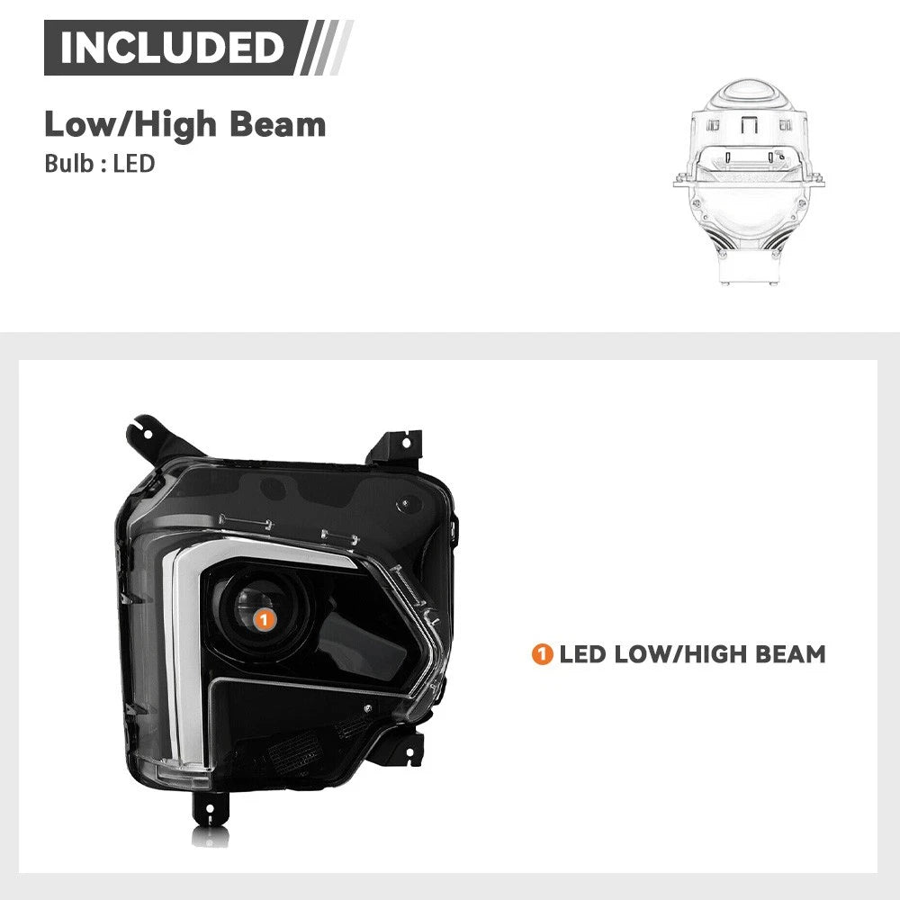 LED Headlight Pair for Chevy Traverse (2022–2024) w/o LED DRL Projector