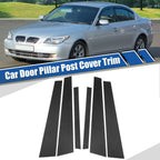 Gloss Carbon Pattern Door Window Pillar Post Cover Trim for BMW 5 Series E60