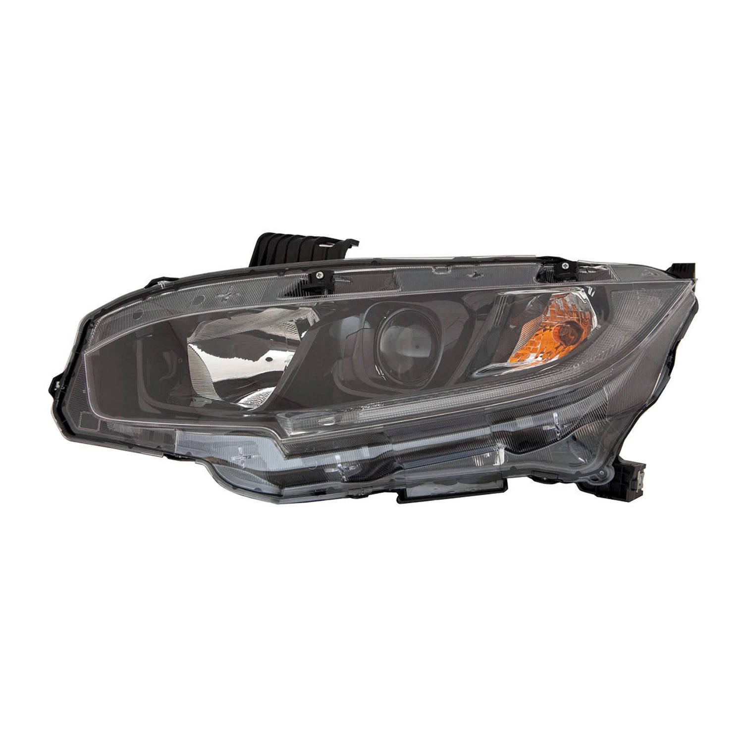Replacement Driver Side Halogen Headlight Assembly w/Black Bezel