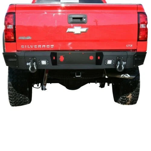 Textured Heavy Full Width Rear Bumper with LEDs for Chevy Silverado 2500 (2015–2017)