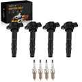Set of 4 Ignition Coils & 4 Iridium Spark Plugs for Mitsubishi Galant (2004–2012)