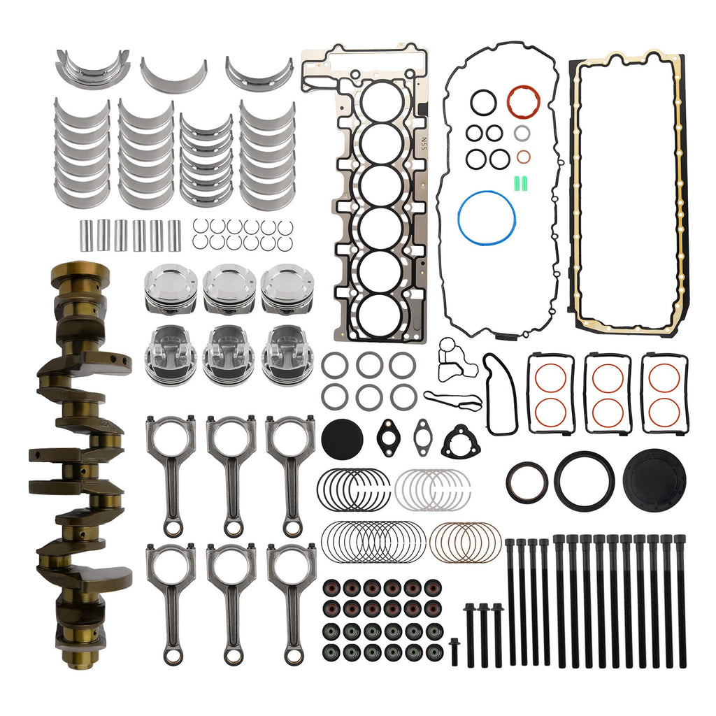 N55 3.0L Engine Rebuild Kit Pistons Gasket Kit w/ Crankshaft & ConRods For BMW